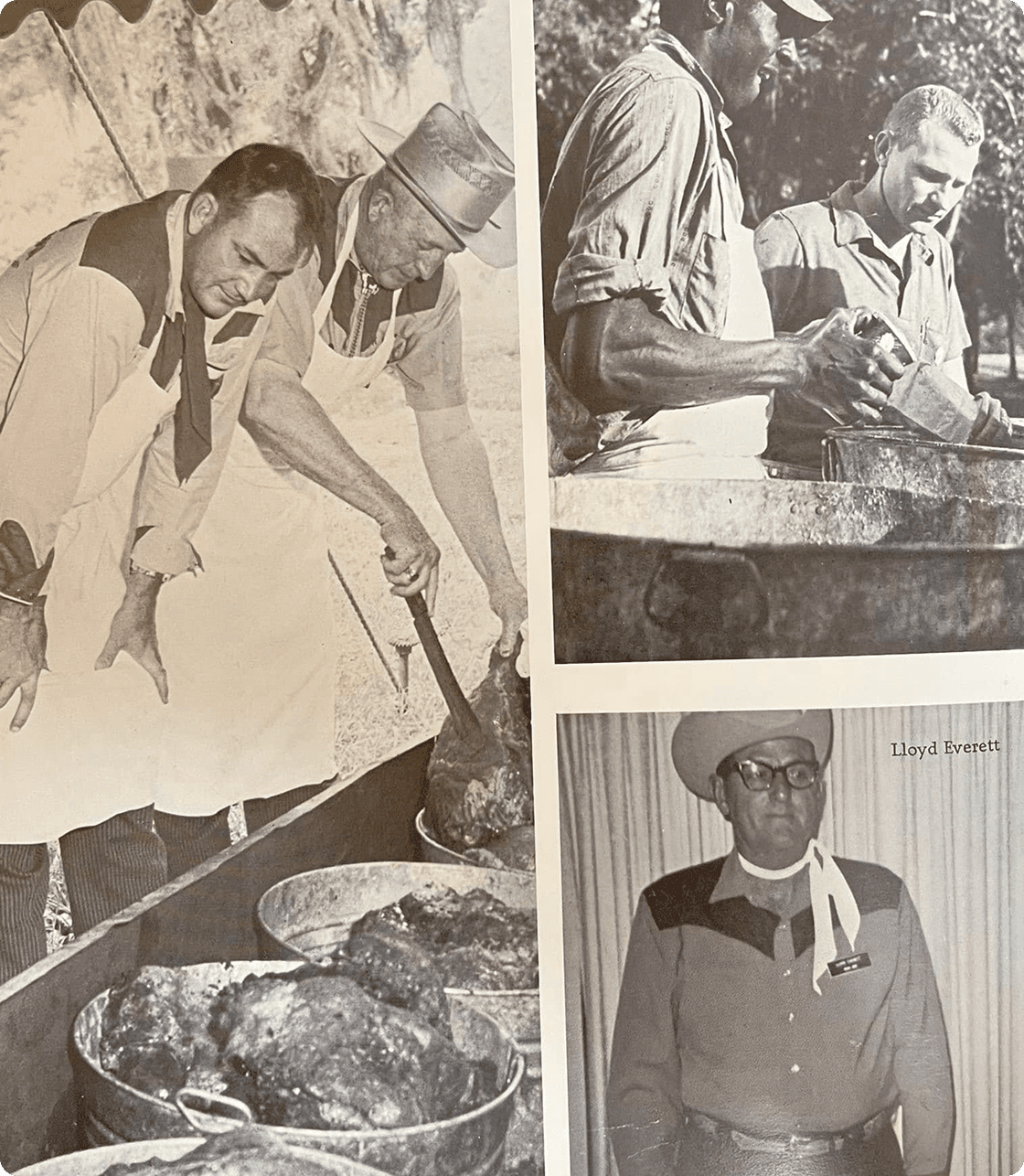 Chefs preparing food at rustic gathering